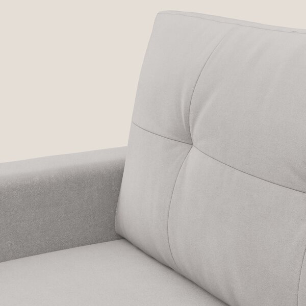 Megan poltrona letto in microfibra smacchiabile T11 grigio chiaro