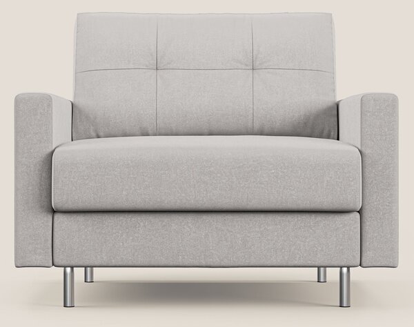 Megan poltrona letto in microfibra smacchiabile T11 grigio chiaro