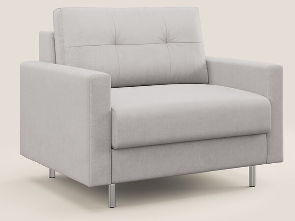 Megan poltrona letto in microfibra smacchiabile T11 grigio chiaro