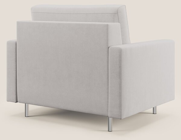 Megan poltrona letto in microfibra smacchiabile T11 grigio chiaro