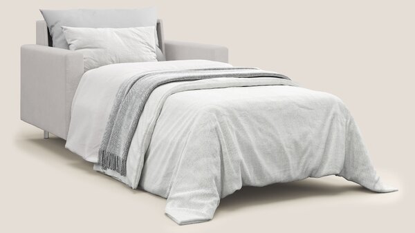 Megan poltrona letto in microfibra smacchiabile T11 grigio chiaro