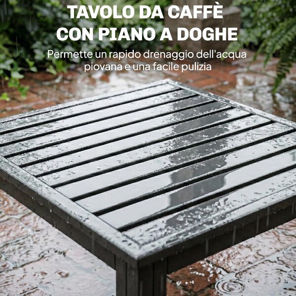 VivaGarden Salotto da Giardino con Divano Angolare 4 Posti e Tavolino con Cuscini in Metallo/Poliestere colore Grigio