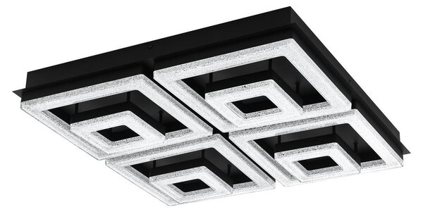 Eglo 99328 FRADELO 1 plafoniera LED 46,5W 520x520mm nero chiaro bianco caldo