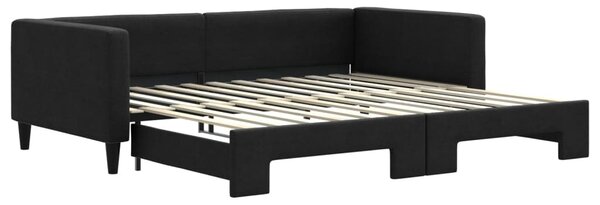 VidaXL Letto da giorno allungabile nero 100x200 cm in tessuto