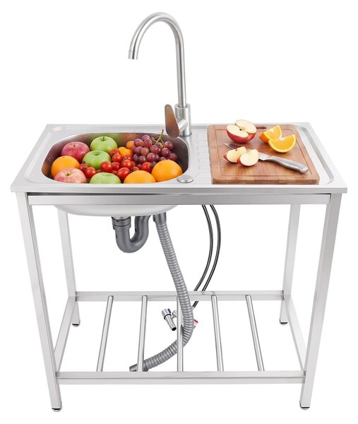 Lavello esterno autoportante con rubinetto per acqua calda e fredda