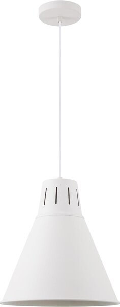 GTV - Lampada a sospensione GIANNI Lampada da soffitto E27 bianco metallo Paralume 32 cm regolabile in altezza Sala da pranzo Soggiorno Cucina Moderno Scandinavo