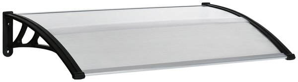 Outsunny Pensilina da Esterno per Finestre e Porte, in Policarbonato e Alluminio, 110x60x23cm - Trasparente|Aosom