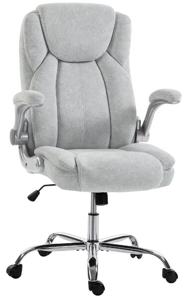 Icon Space Sedia da Ufficio Ergonomica Schienale Alto e Braccioli Ribaltabili 68x69x118 cm colore Bianco Crema