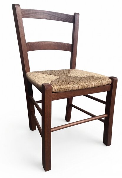 DecHome Sedia per Esterni in Legno con Seduta in Paglia Dimensioni 36,5x39.5x70h cm colore Noce - Venezia