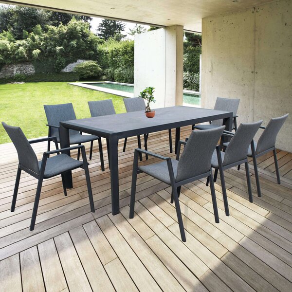 VivaGarden Sedia per Esterni Impilabile in Alluminio Dimensioni 55,5x60x83 cm colore Antracite