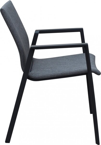 VivaGarden Sedia per Esterni Impilabile in Alluminio Dimensioni 55,5x60x83 cm colore Antracite