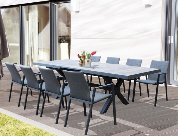 VivaGarden Sedia per Esterni Impilabile in Alluminio Dimensioni 55,5x60x83 cm colore Antracite