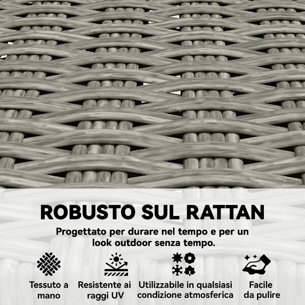 VivaGarden Sedia per Esterni Pieghevole Set 2 Sedie da Giardino in Rattan PE/Legno di Acacia Dimensioni 47.5x56x88 cm colore Grigio