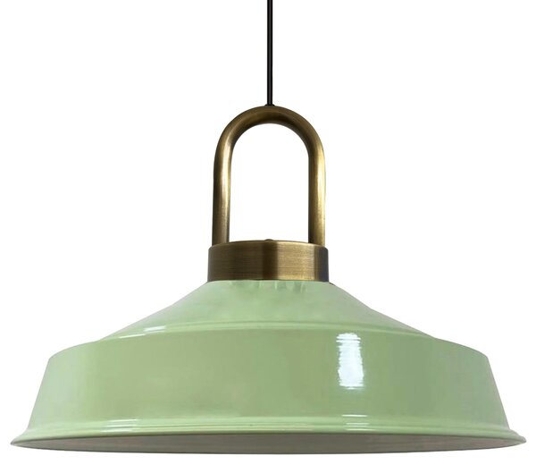 Lampada a sospensione Asletl-Lock in metallo Ø40 cm verde menta