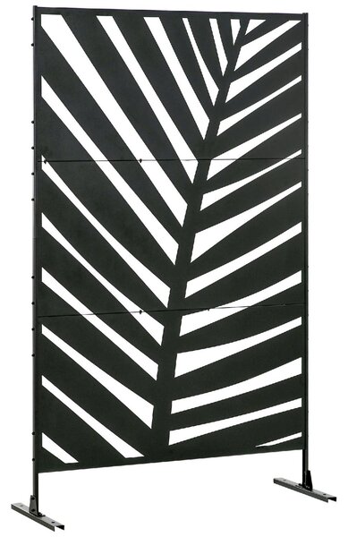 VivaGarden Separ Divisorio da Esterno Decorativo 3 Ante Verticali in Acciaio 122x45x198 cm colore Nero