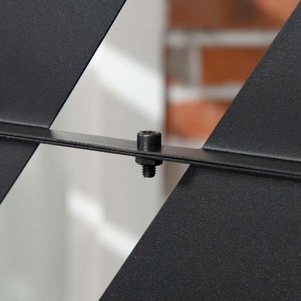 VivaGarden Separ Divisorio da Esterno Decorativo 3 Ante Verticali in Acciaio 122x45x198 cm colore Nero