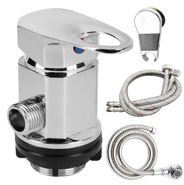 Rubinetto per doccia, rubinetto per campeggio con tubo da 80 cm, miscelatore monocomando