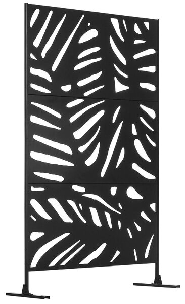 VivaGarden Separ Divisorio da Esterno Decorativo 3 Ante Verticali in Acciaio 122x45x198 cm colore Nero