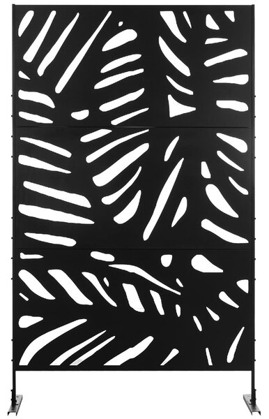 VivaGarden Separ Divisorio da Esterno Decorativo 3 Ante Verticali in Acciaio 122x45x198 cm colore Nero