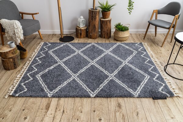 Tappeto BERBER ASILA B5970 grigio / bianco Frange berbero marocchino shaggy