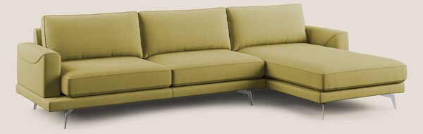 Dorian divano moderno angolare con penisola in tessuto morbido antimac