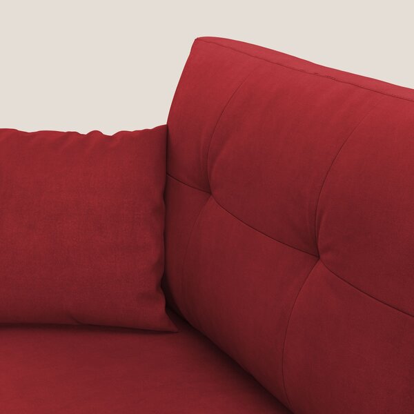Megan divano letto angolare in microfibra smacchiabile T11 rosso