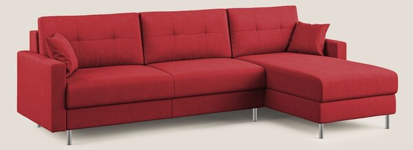 Megan divano letto angolare in microfibra smacchiabile T11 rosso