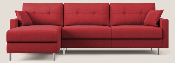 Megan divano letto angolare in microfibra smacchiabile T11 rosso