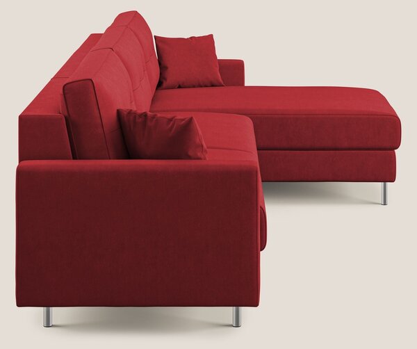 Megan divano letto angolare in microfibra smacchiabile T11 rosso