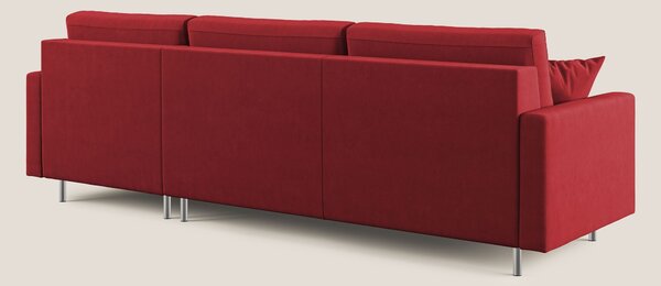 Megan divano letto angolare in microfibra smacchiabile T11 rosso