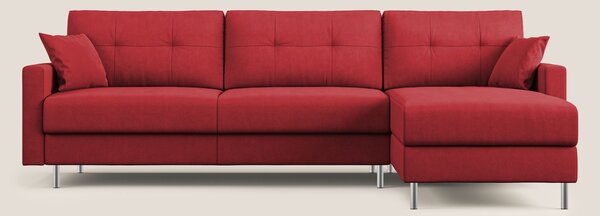 Megan divano letto angolare in microfibra smacchiabile T11 rosso