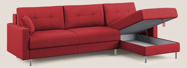 Megan divano letto angolare in microfibra smacchiabile T11 rosso