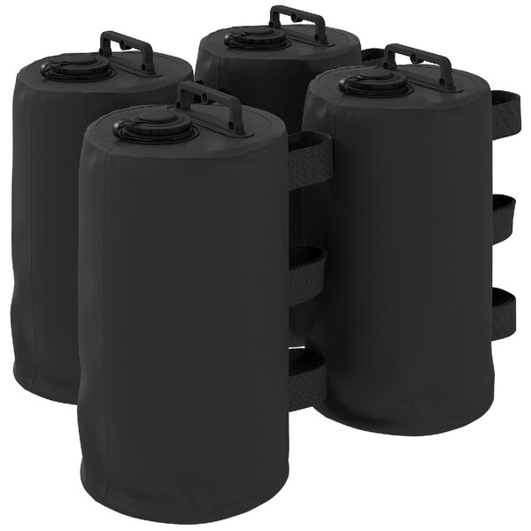 VivaGarden Set 4 Zavorre per Gazebo da Giardino con Maniglie e Cinghie a Strappo 20x32.5 cm colore Nero