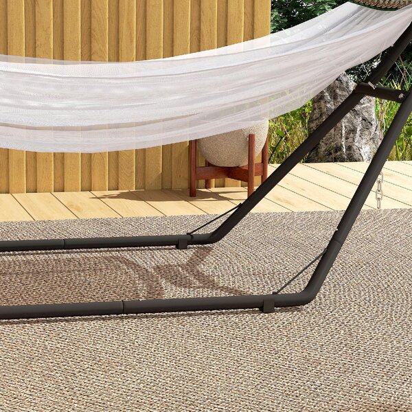 VivaGarden Supporto per Amaca da Giardino in Acciaio 278x97x112 cm Portata 150 Kg colore Nero