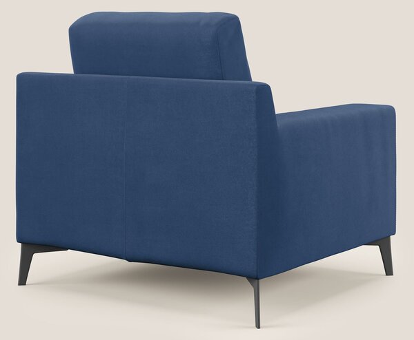 Prestige poltroncina moderna in microfibra smacchiabile T11 blu