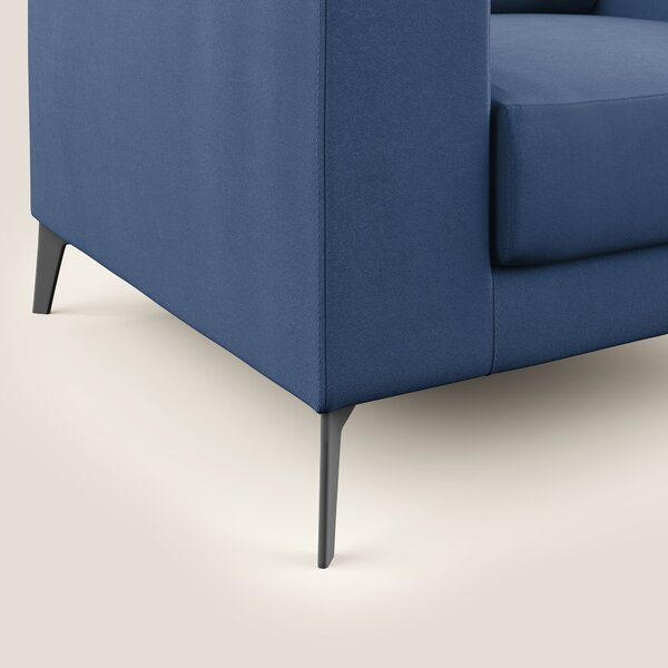 Prestige poltroncina moderna in microfibra smacchiabile T11 blu