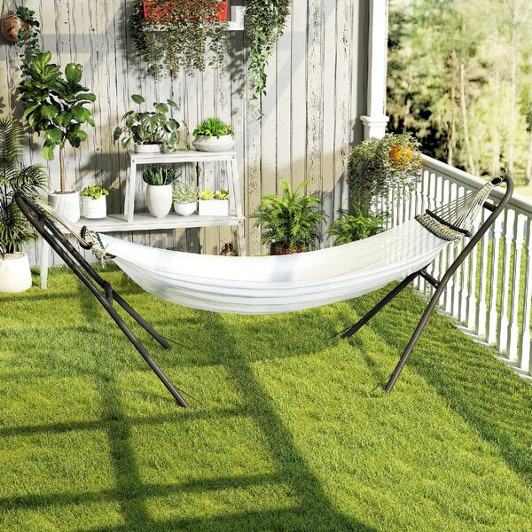 VivaGarden Supporto per Amaca da Giardino in Acciaio 278x97x112 cm Portata 150 Kg colore Nero