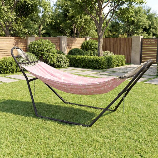 VivaGarden Supporto per Amaca da Giardino in Acciaio 278x97x112 cm Portata 150 Kg colore Nero