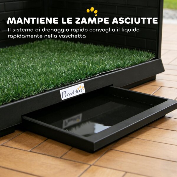 AllMyPets Toilette per Cani con Vassoio Estraibile 75x51x36,5 cm colore Nero/Verde
