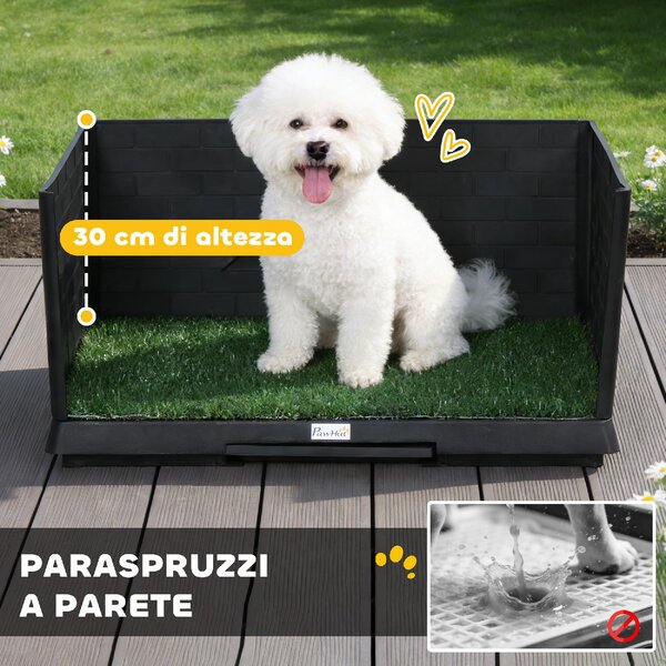 AllMyPets Toilette per Cani con Vassoio Estraibile 75x51x36,5 cm colore Nero/Verde
