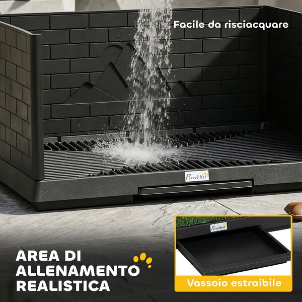 AllMyPets Toilette per Cani con Vassoio Estraibile 75x51x36,5 cm colore Nero/Verde