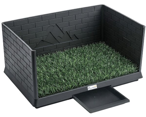 AllMyPets Toilette per Cani con Vassoio Estraibile 75x51x36,5 cm colore Nero/Verde