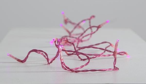Best Season Catena luminosa a LED, 15 pezzi, circa 2,1 m LED e cavo: rosa, a batteria, 726-06