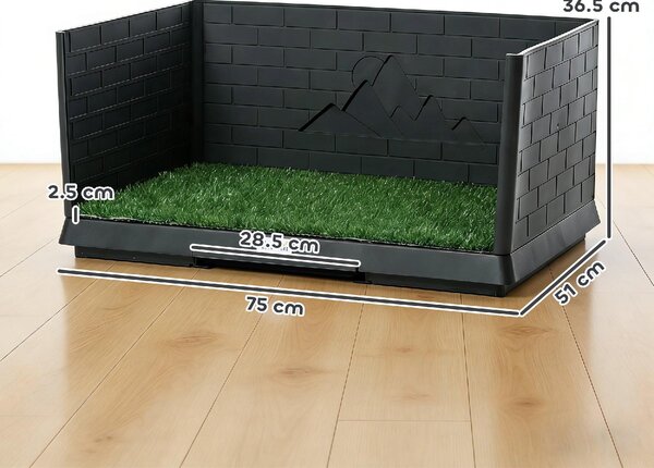 AllMyPets Toilette per Cani con Vassoio Estraibile 75x51x36,5 cm colore Nero/Verde