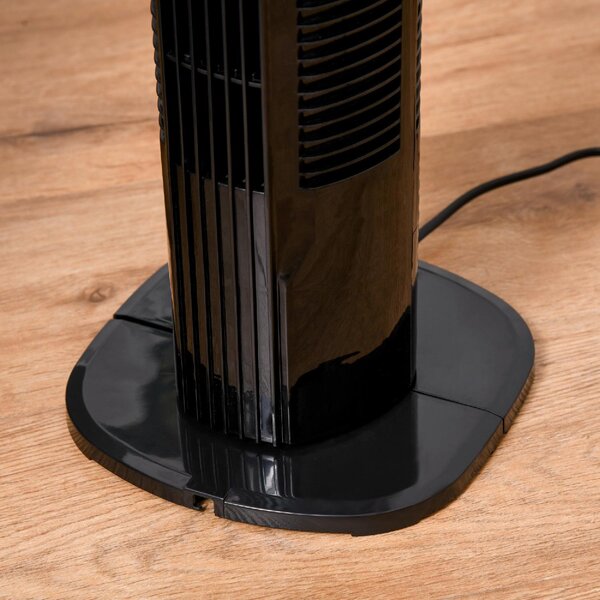 DecHome Ventilatore a Colonna Torre senza Pale Oscillante con Telecomando 3 Funzioni e 3 Velocit 20x20x78.5 cm colore Nero