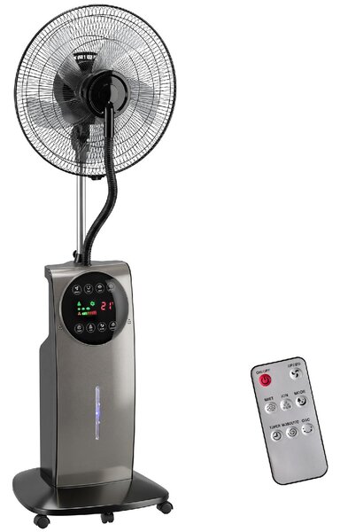 DecHome Ventilatore Nebulizzatore Oscillante con Serbatoio 3,1L Telecomando e Timer 12h 50x39x138 cm colore Marrone/Nero
