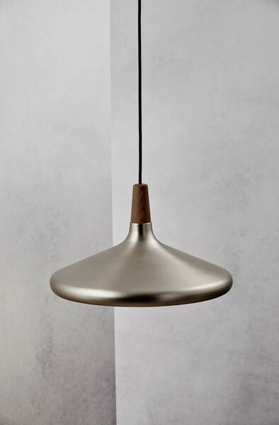 Lampada a sospensione Nori Lampada a sospensione Ø 39 cm argento opaco / noce
