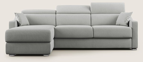 Amber divano letto angolare in tessuto smacchiabile T05 grigio