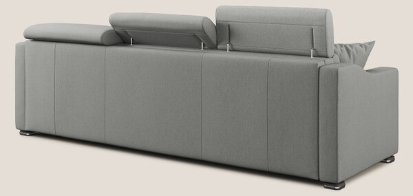 Amber divano letto angolare in tessuto smacchiabile T05 grigio