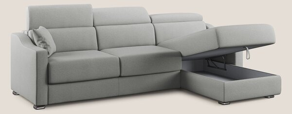 Amber divano letto angolare in tessuto smacchiabile T05 grigio